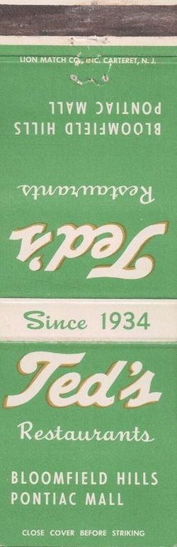 Summit Place Mall (Pontiac Mall) - Teds Matchbook (newer photo)